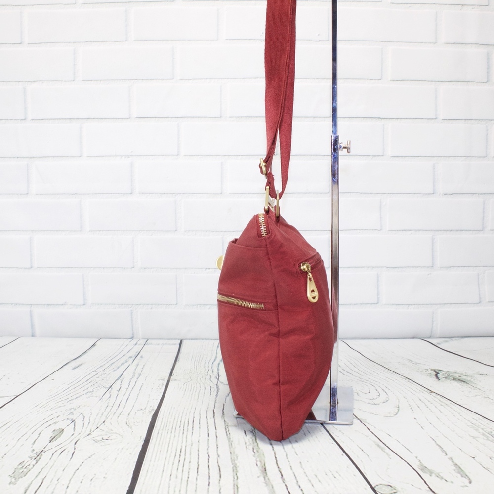 Baggillini Red Gold Hardware Crossbody Purse Bag - Picture 3 of 8
